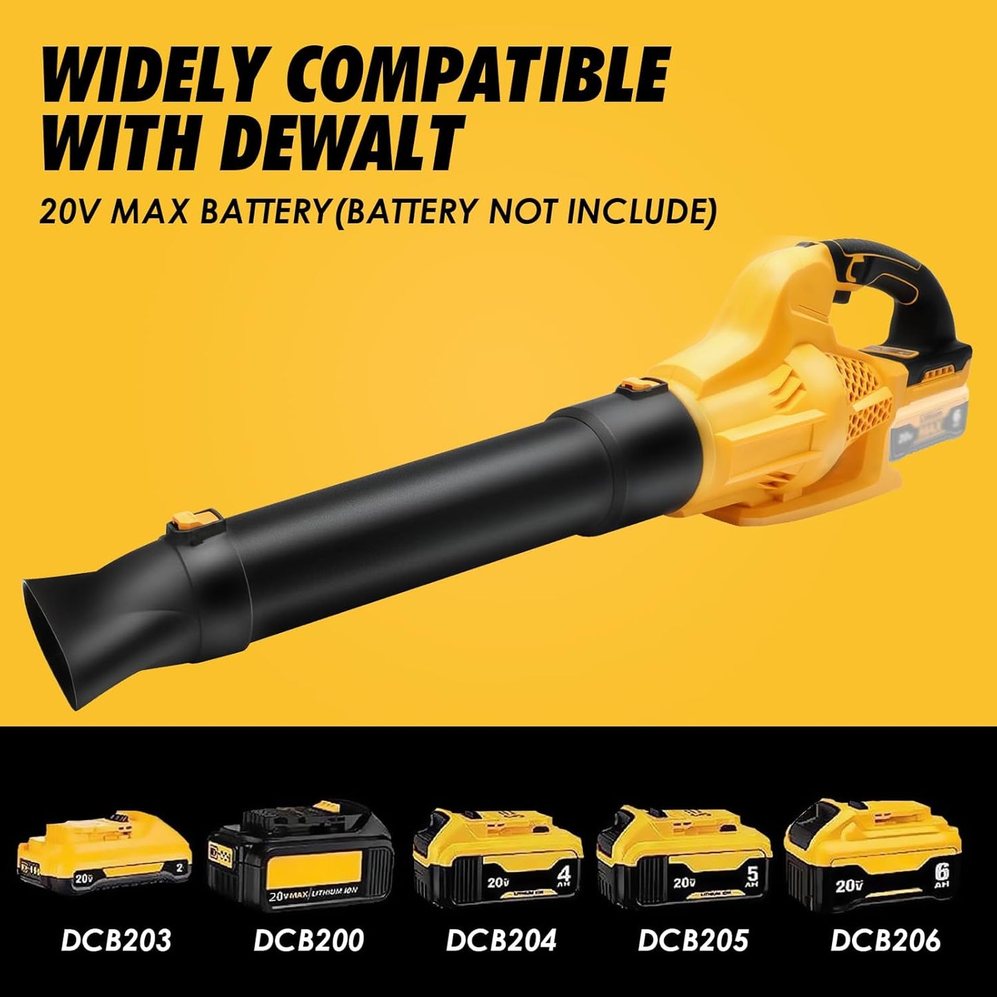 Leaf Blower Cordless for DEWALT 20V Max Battery (No Battery), Electric Leaf Blower Cordless with 5 Speed Modes, Battery Powered Leaf Blowers