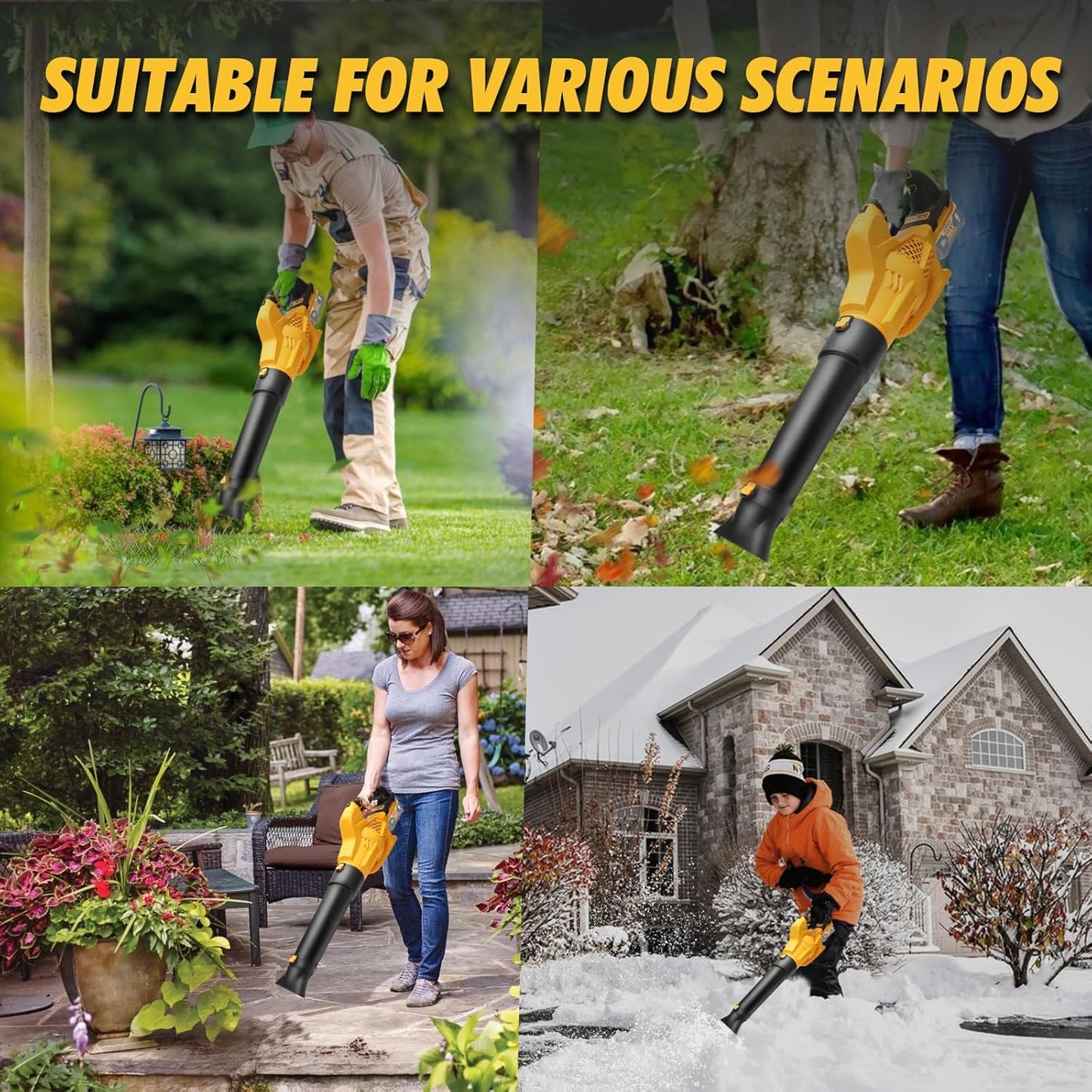 Leaf Blower Cordless for DEWALT 20V Max Battery (No Battery), Electric Leaf Blower Cordless with 5 Speed Modes, Battery Powered Leaf Blowers